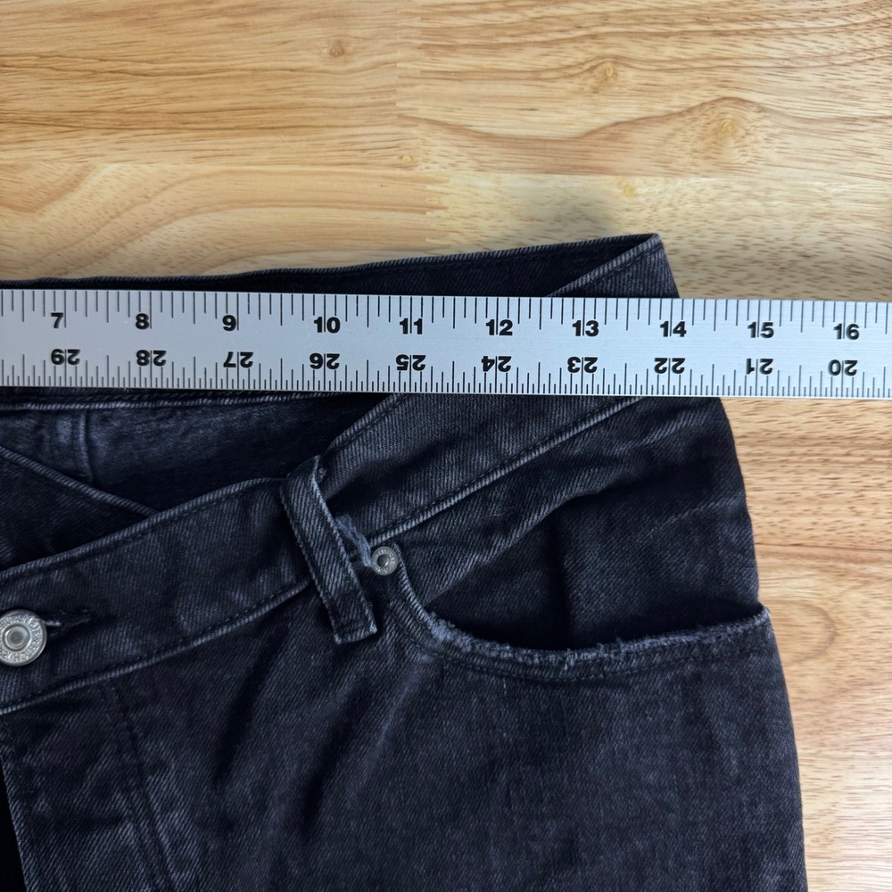 Abercrombie & Fitch The Dad High Rise Womens 28‎ 6 Black Criss Cross Waist Jeans - Picture 5 of 7